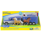 Breyer Land Rover and Tag-A-Long Trailer with Two Stablemates