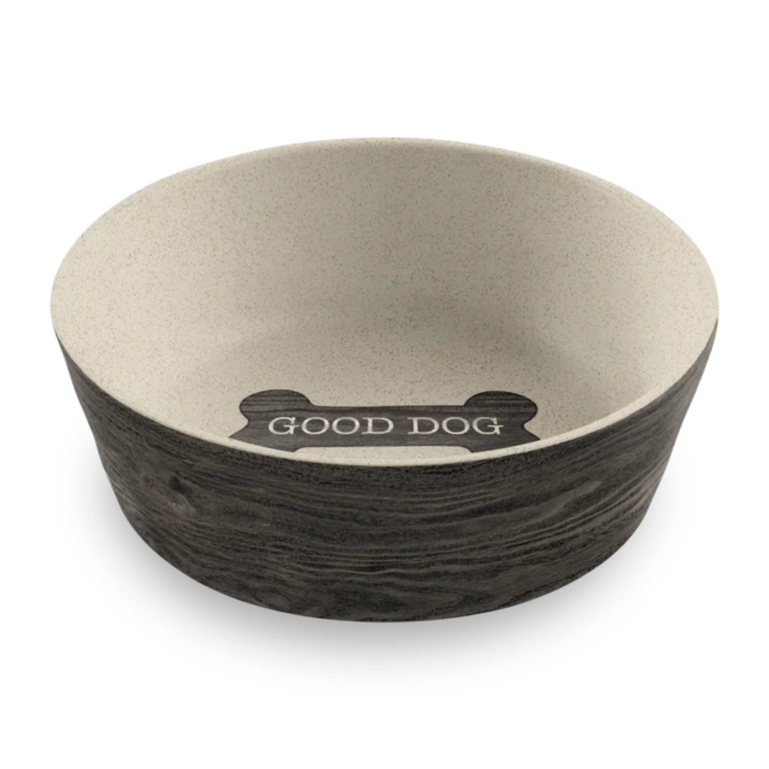 TarHong Blackened Wood Glaze Dog Bowl