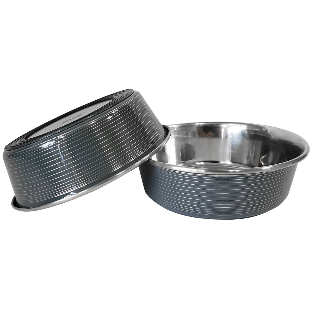 Stainless Steel Striped Deluxe Bowl