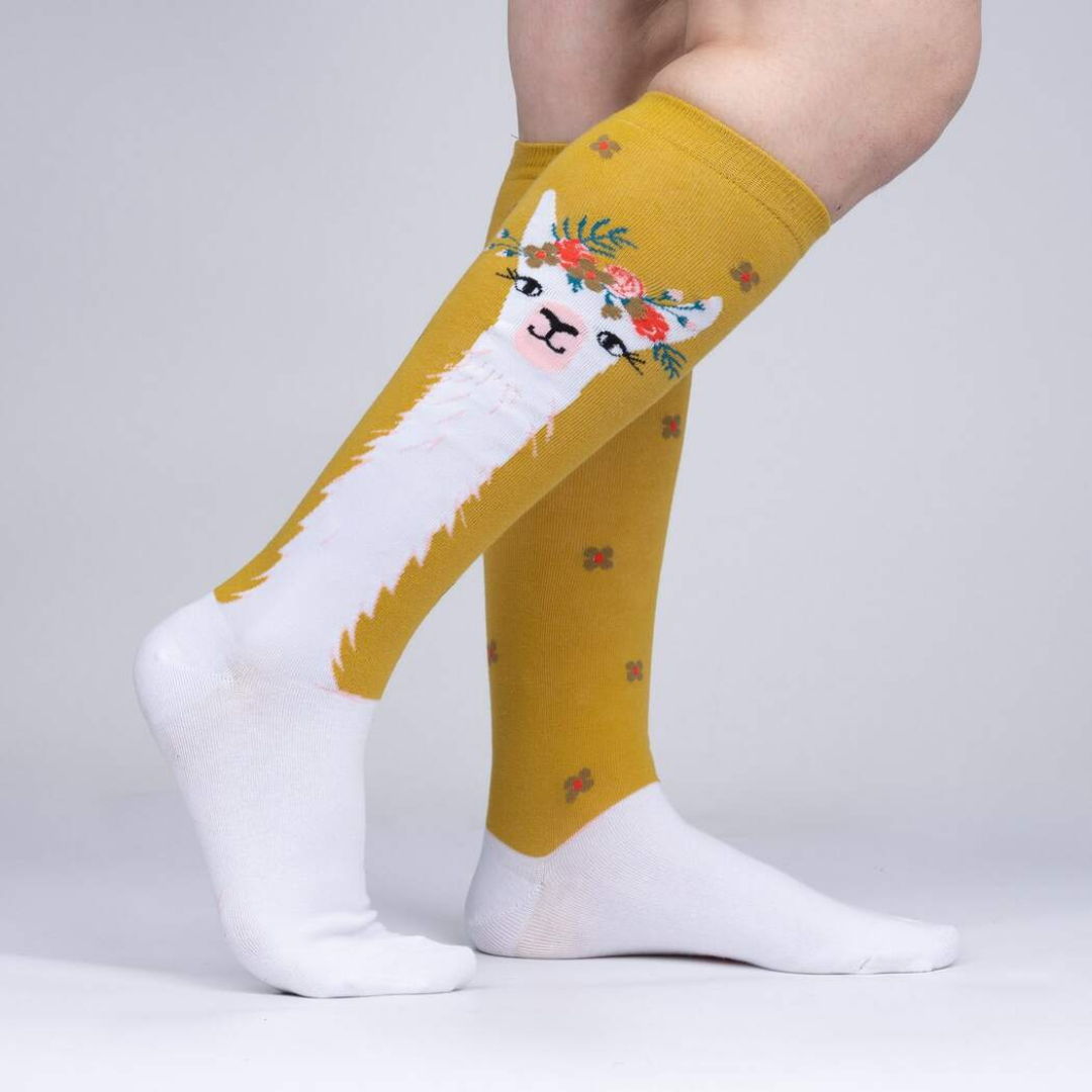 Sock It To Me - Socks Llama Queen Knee High