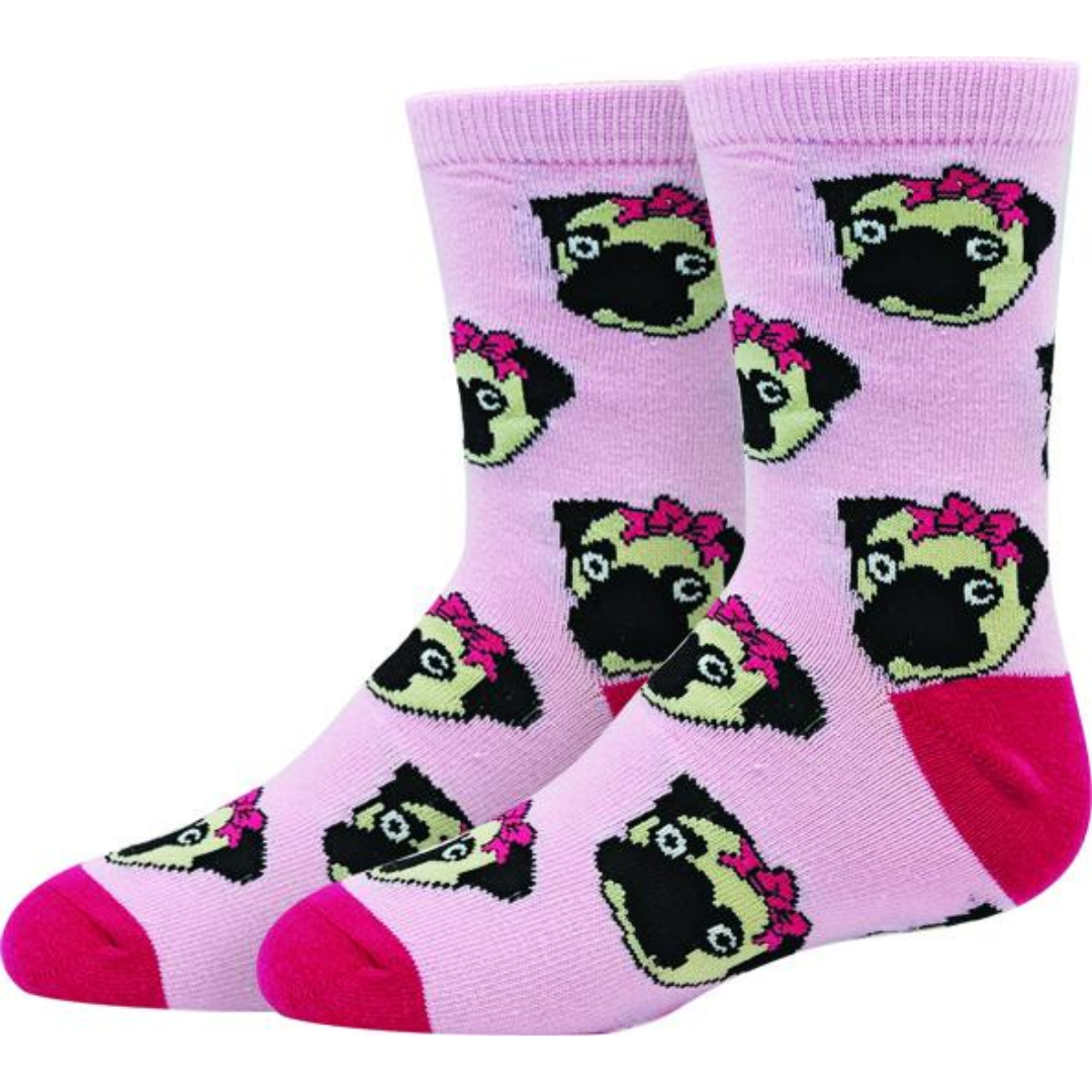 Sock Harbor - Pink Pug Youth Socks