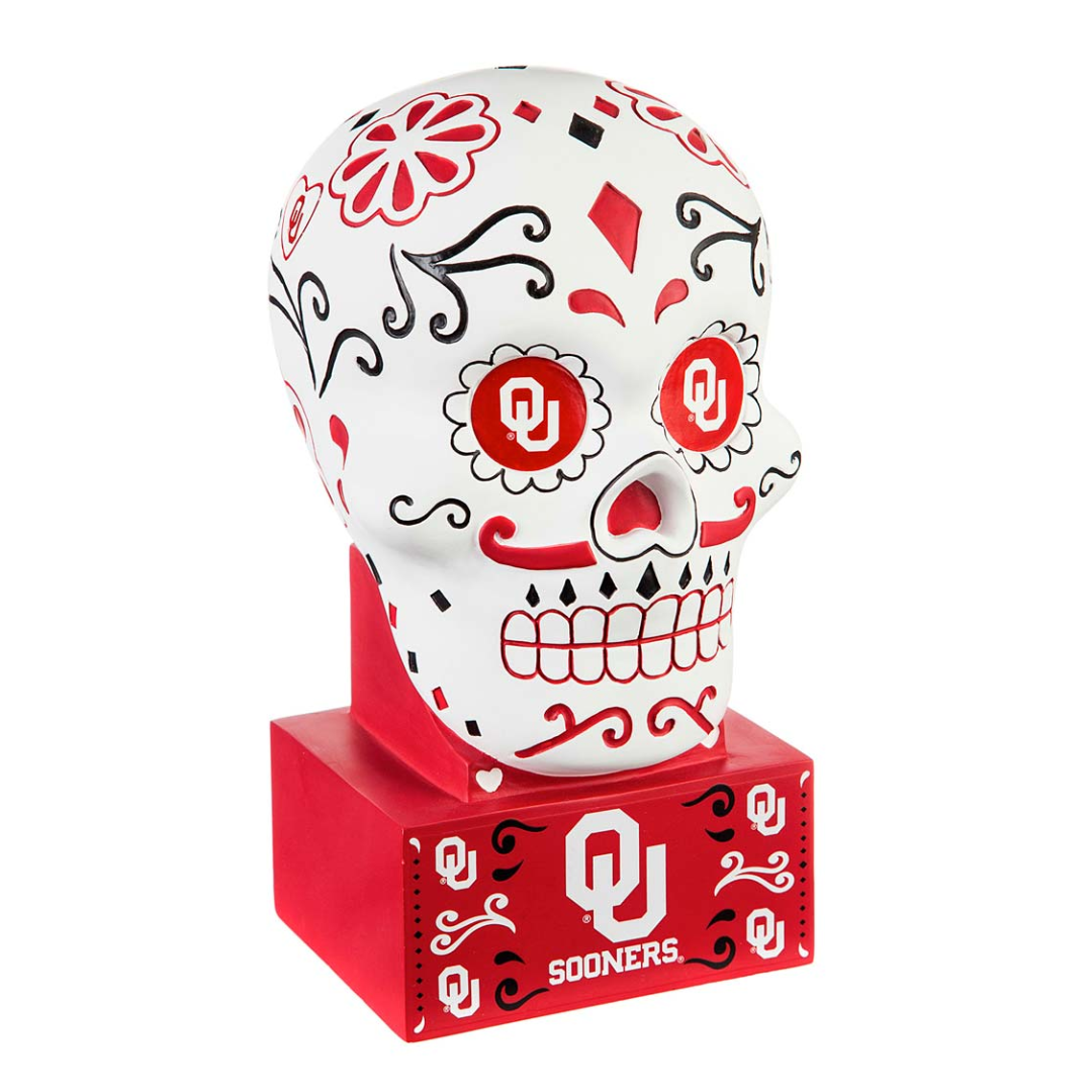 Evergreen University of Oklahoma Sugar Skull Statue