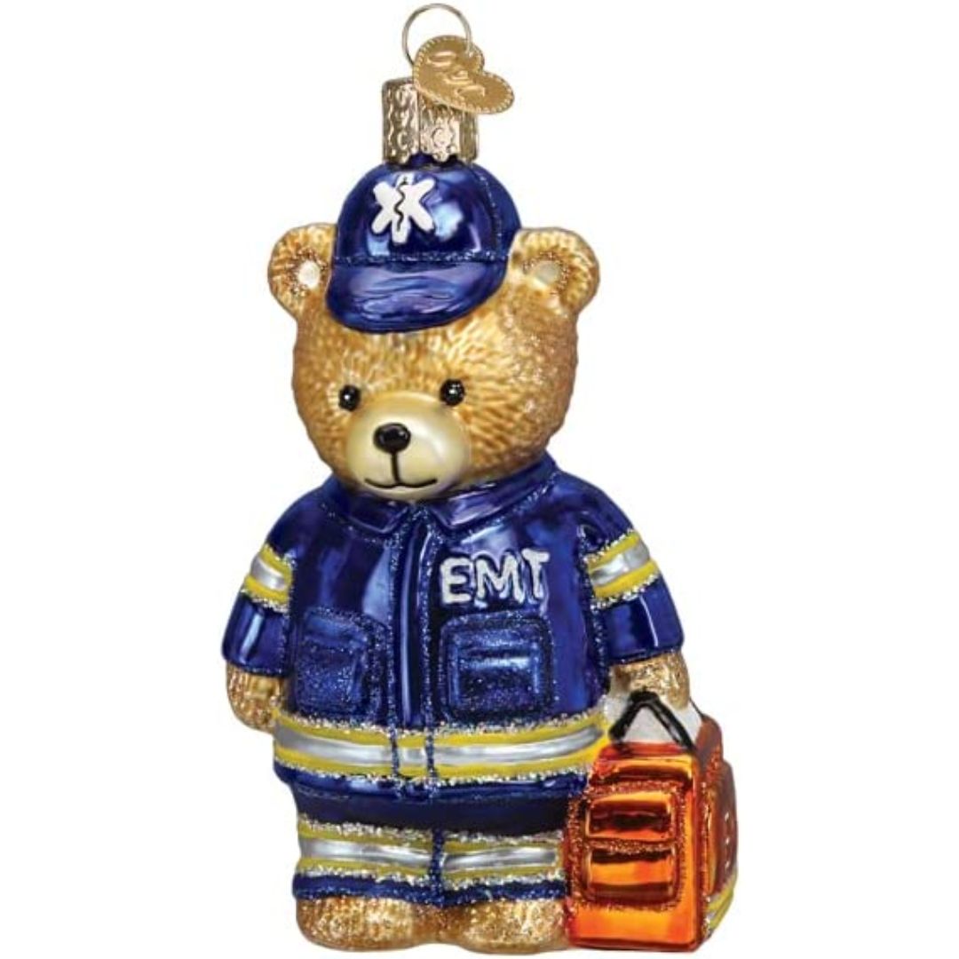 Old World Christmas EMT Teddy Bear Ornament