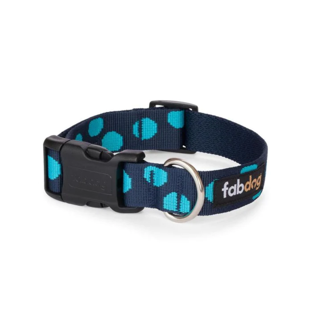 Fab Dog - Navy Polka Dot Dog Collar