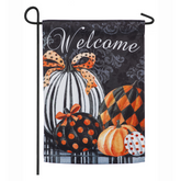 Evergreen Enterprises - Elegant Pattern Pumpkins Suede Garden Flag - Southern Agriculture 