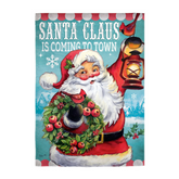 Santa Claus Is Coming To Town Holiday Garden Flag