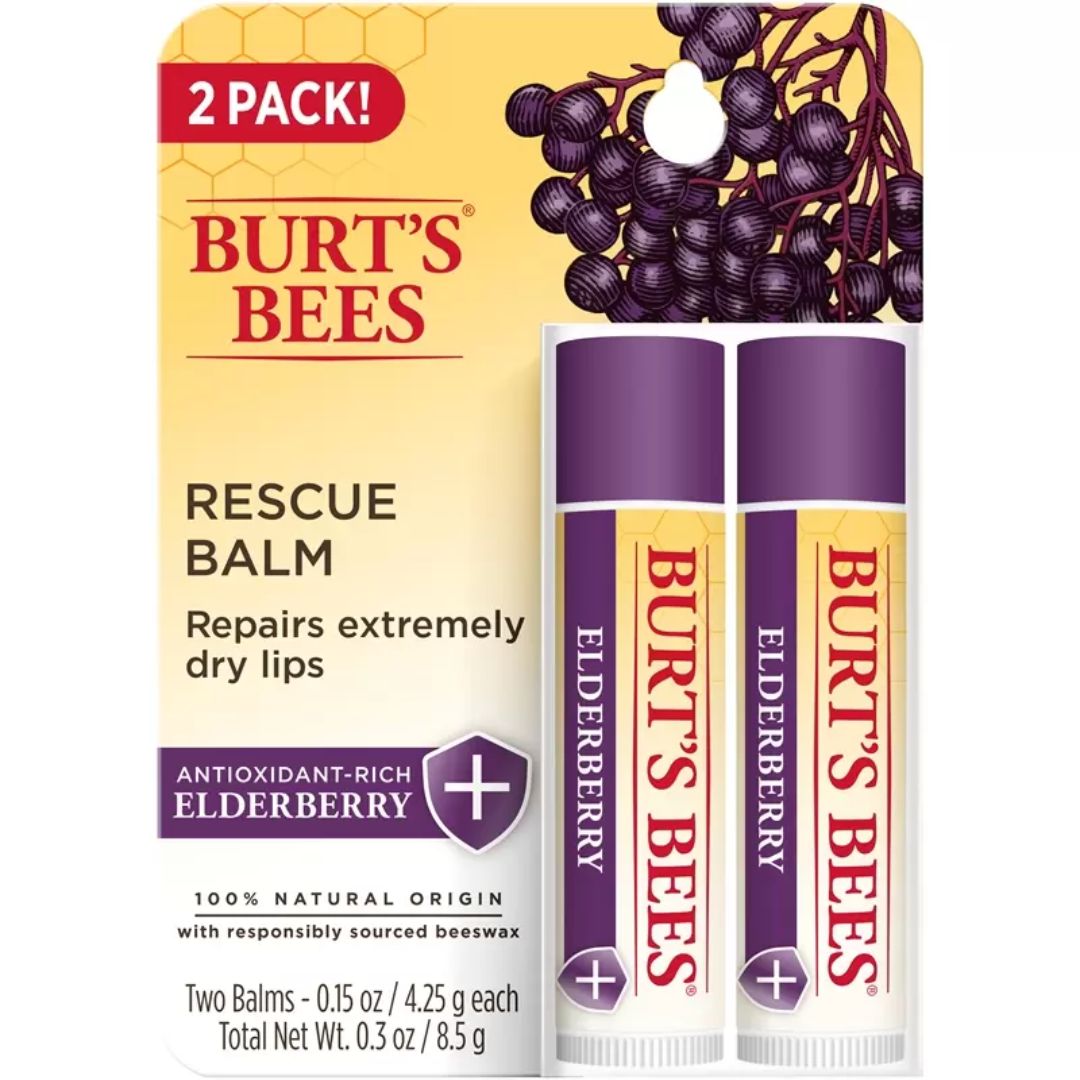 Burt's Bees - Rescue Elderberry Lip Balm Twin Pack