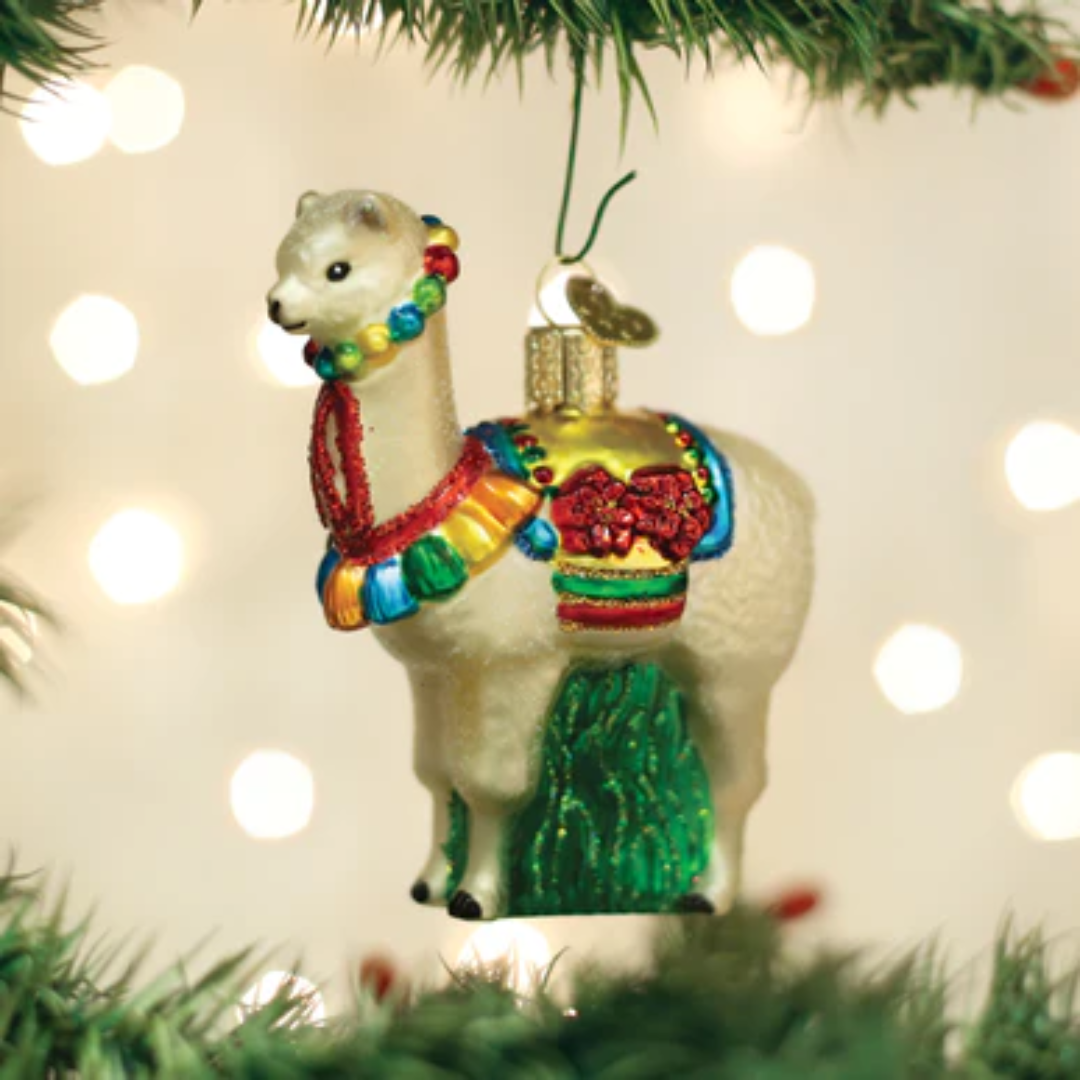 Old World Christmas - Festive Alpaca Ornament