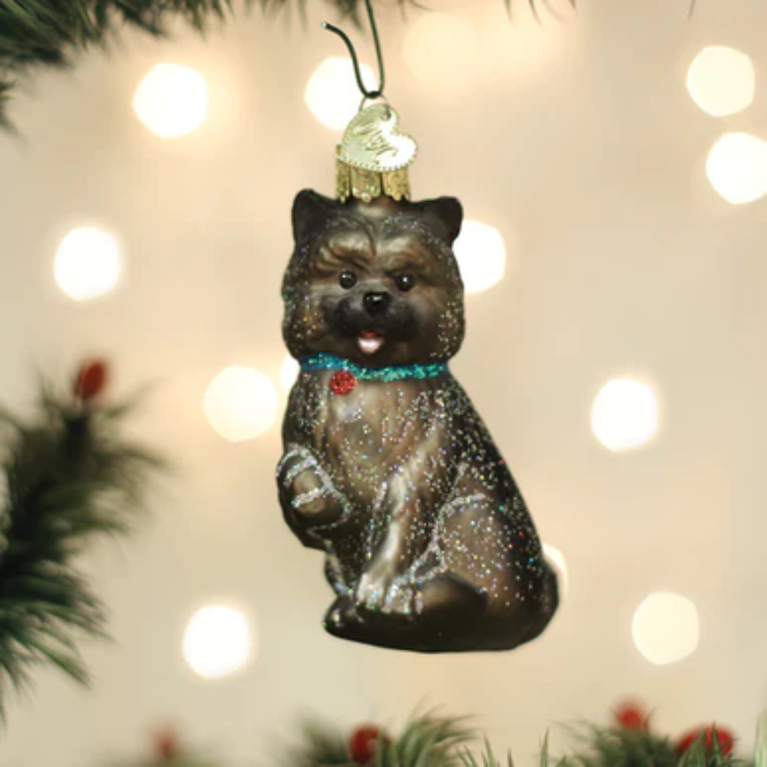 Old World Christmas - Dark Cairn Terrier Ornament