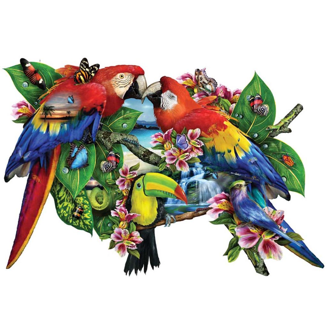 Parrots in Paradise Shaped Puzzles