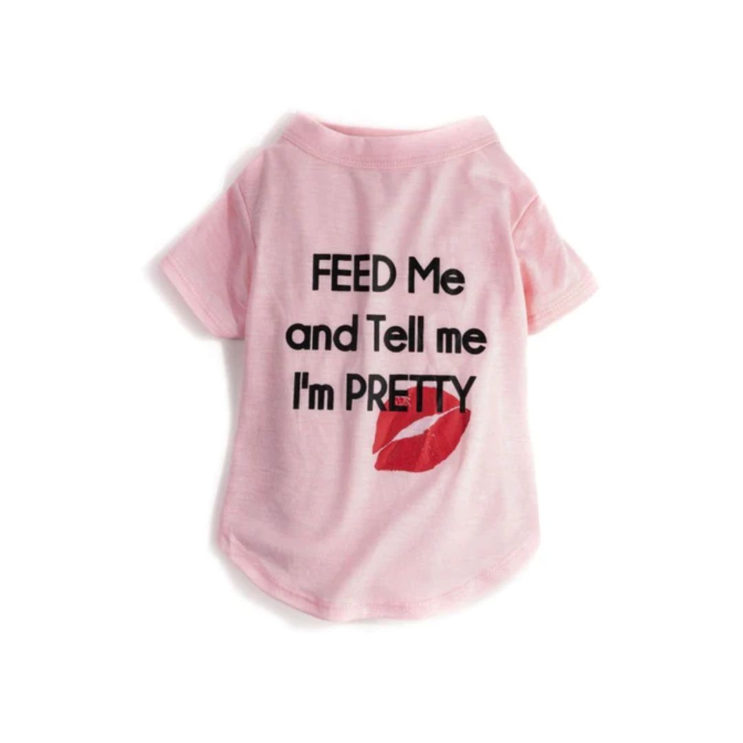 fabdog "Feed Me And Tell Me I'm Pretty" Dog T-Shirt