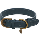 Blueberry Pet Navy Leather Dog Collar