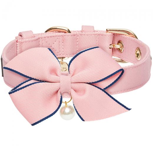 The Most Coveted Pink Dog Collar with Bowtie & Pearl by Blueberry Pet-Southern Agriculture