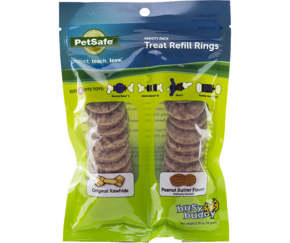 Premier Pet Products - Busy Buddy Peanut Butter & Rawhide Variety Pack Refill Rings. Dog Treats.-Southern Agriculture