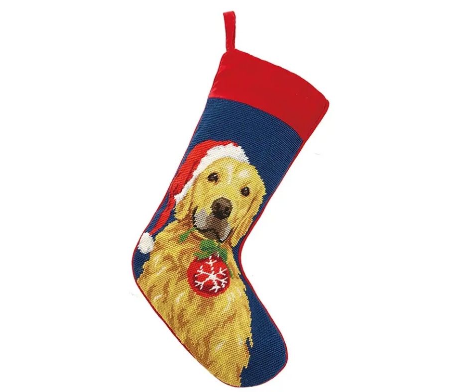 Golden Retriever Needlepoint Stocking-Southern Agriculture