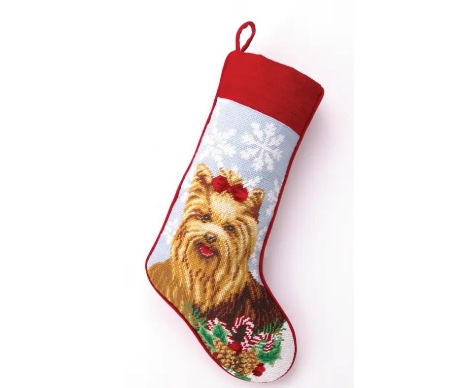 Yorkie Needlepoint Stocking-Southern Agriculture