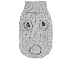 Parisian Pet - Cloud Grey Cable Knit Sweater for Dogs-Southern Agriculture