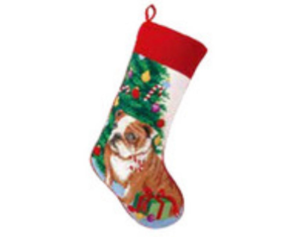 Bulldog Needlepoint Stocking-Southern Agriculture