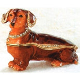Kubla Crafts Red-Brown Dachshund Trinket Box-Southern Agriculture