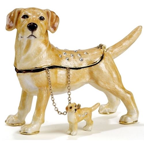 Kubla Crafts Yellow Lab and Puppy Trinket Box-Southern Agriculture