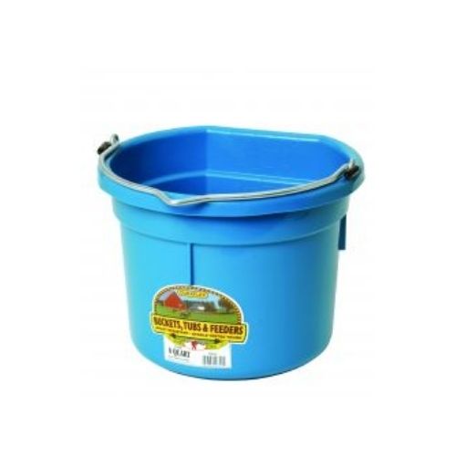 Tuff Stuff 8 Quart Flat Back Bucket - Durable Pink Feed & Water Bucket For Livestock