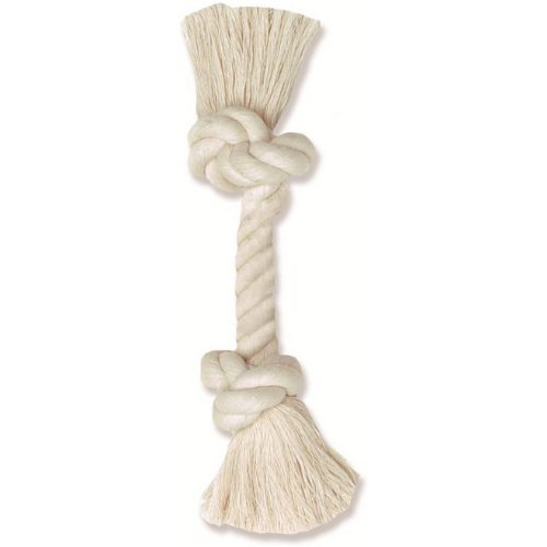 Mammoth - Flossy Chew White Rope 2 Knot Bone. Dog Toy.-Southern Agriculture