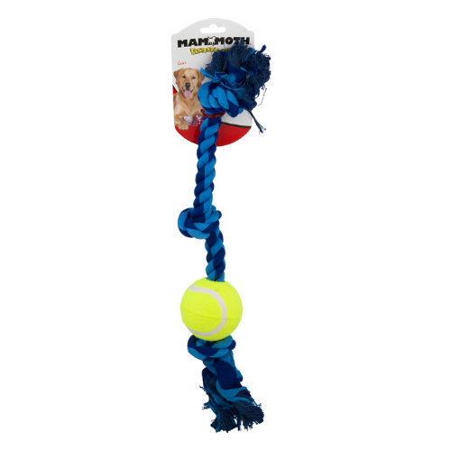 Mammoth - Flossy Chews 3 Knot Extra with Tennis Ball. Dog Toy.-Southern Agriculture
