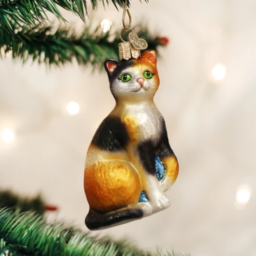 Old World Christmas Calico Cat Ornament-Southern Agriculture
