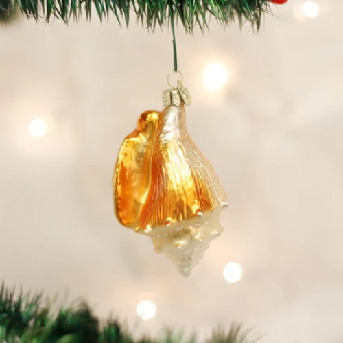 Old World Christmas Golden Seashell Ornament-Southern Agriculture