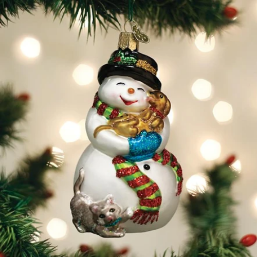 Old World Christmas Snowman with Playful Pets Ornament-Southern Agriculture