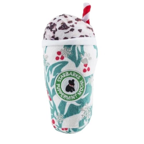 Starbarks Puppermint Mocha Holly Print Cup by Haute Diggity Dog-Southern Agriculture